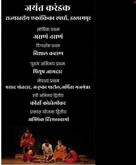 Jayant Karandak’ State Level One Act Play Competition’	17/02/2024